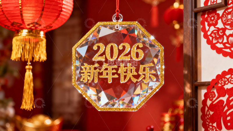 高清大图下载【趣麦麦图】新年装饰挂件与红灯笼