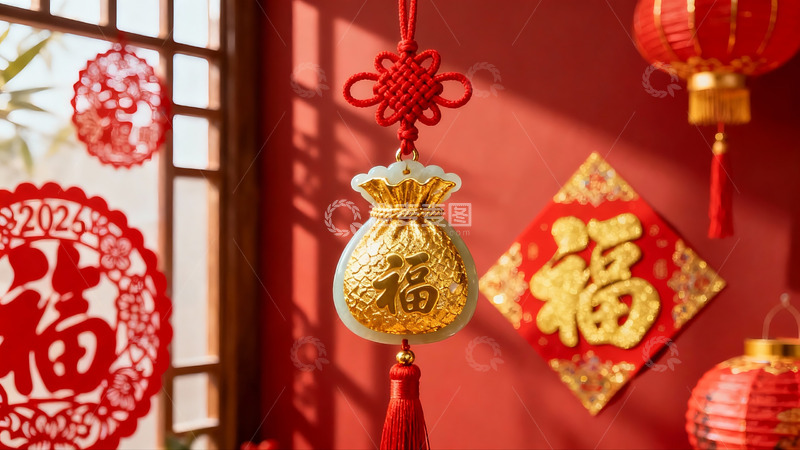 高清大图下载【趣麦麦图】春节装饰挂件特写