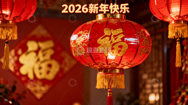 高清大图下载【趣麦麦图】新年红灯笼装饰场景