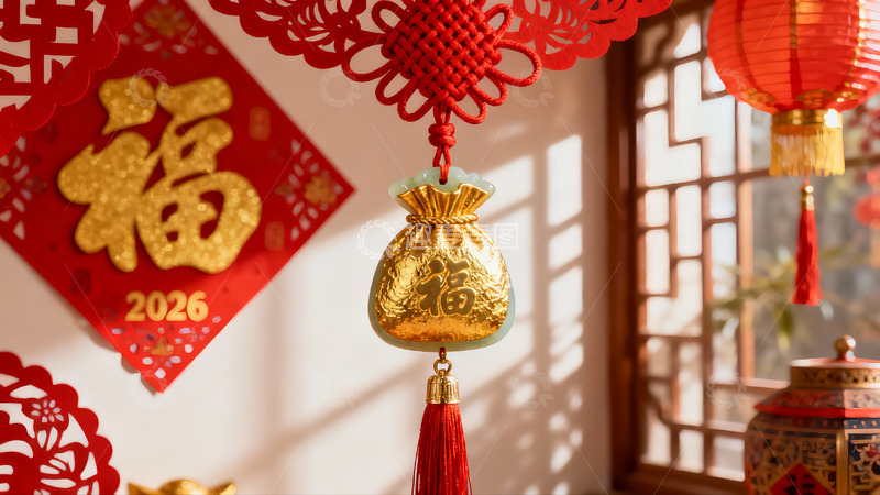 高清大图下载【趣麦麦图】春节装饰挂件特写