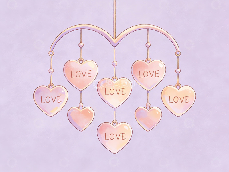 高清大图下载【趣麦麦图】心形吊饰挂件