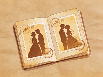 爱情剪影邮票相册