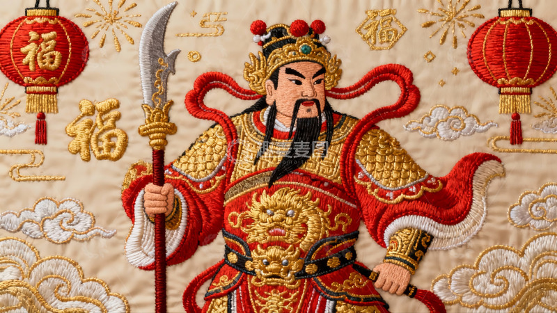 高清大图下载【趣麦麦图】精美刺绣武将图