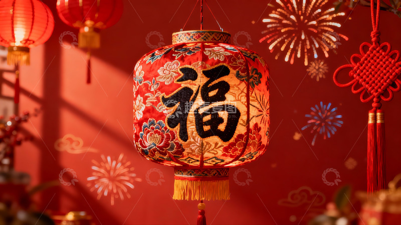 高清大图下载【趣麦麦图】春节灯笼装饰节日氛围浓厚