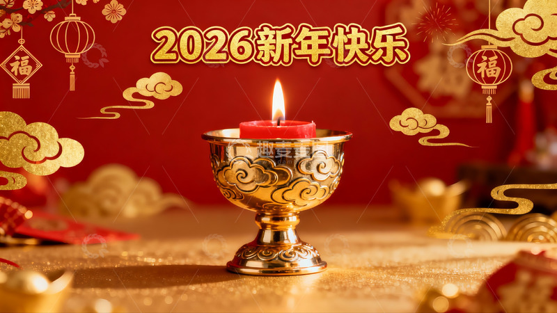 高清大图下载【趣麦麦图】新年烛光祈福图