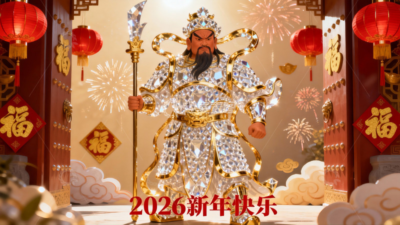 高清大图下载【趣麦麦图】新年庆典中的神将雕像