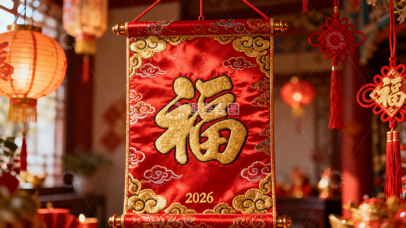 高清大图下载【趣麦麦图】春节装饰红福挂饰