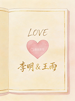 爱情手绘书页插画