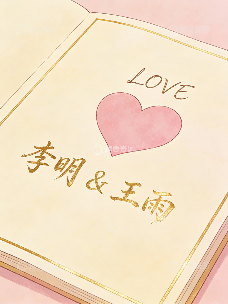 高清大图下载【趣麦麦图】爱情纪念册封面设计