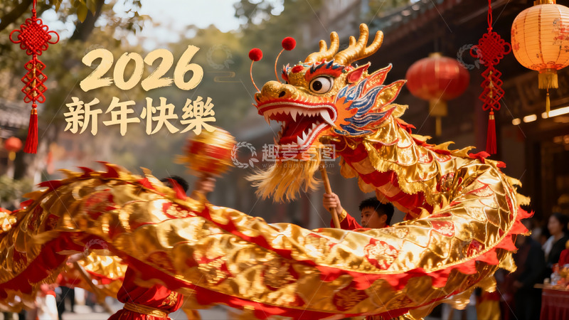 高清大图下载【趣麦麦图】2026新年舞龙庆典盛景