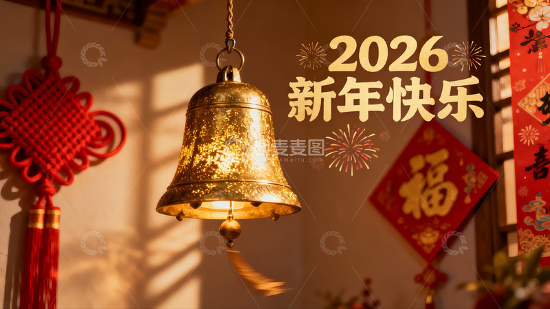 高清大图下载【趣麦麦图】新年装饰金铃挂饰