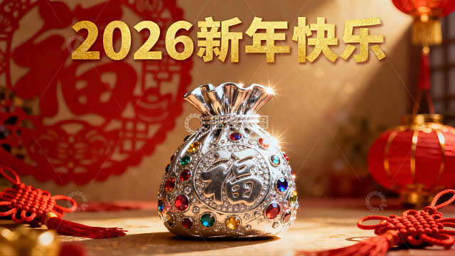 新年装饰品与福字剪纸