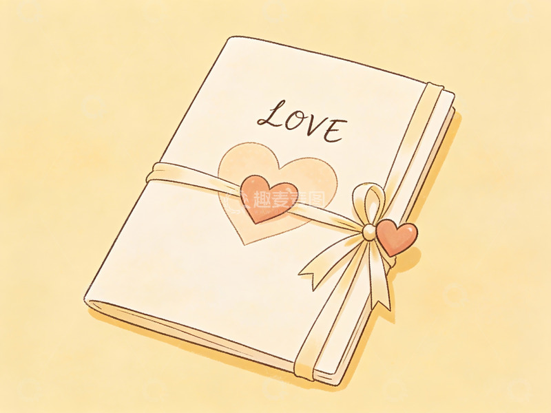 高清大图下载【趣麦麦图】爱心装饰的笔记本