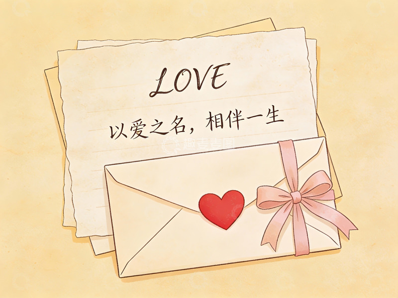 高清大图下载【趣麦麦图】爱的信笺与心形封缄