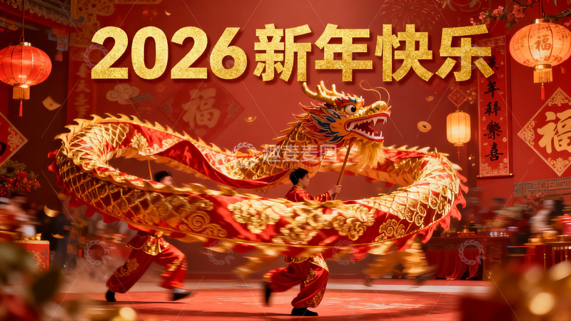 高清大图下载【趣麦麦图】2026新年舞龙庆典盛景