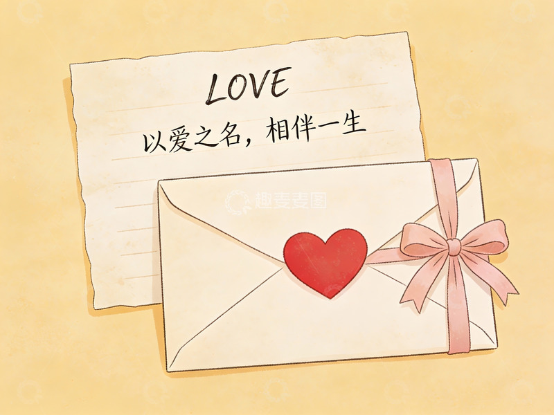 高清大图下载【趣麦麦图】爱的信笺与心形封缄