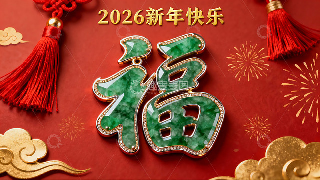 新年翡翠福字挂件