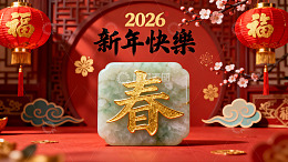 新年春节装饰玉牌福字