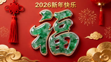 2026新年翡翠福字装饰