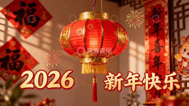 高清大图下载【趣麦麦图】新年红灯笼装饰场景