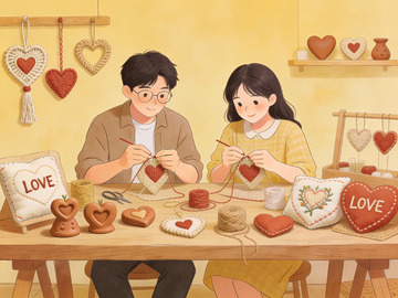情侣手工制作爱心装饰