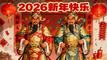 2026新年快乐门神年画