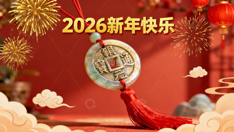 高清大图下载【趣麦麦图】2026新年挂饰烟花灯笼