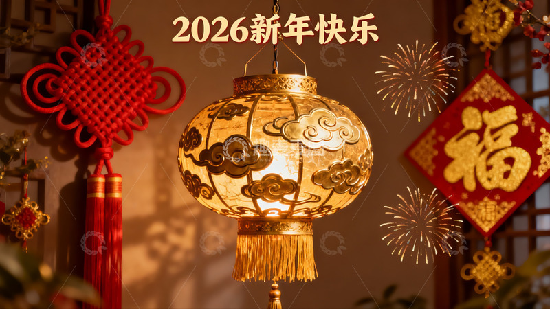 高清大图下载【趣麦麦图】新年灯笼挂饰喜庆氛围