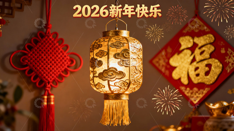 高清大图下载【趣麦麦图】新年灯笼挂饰喜庆氛围