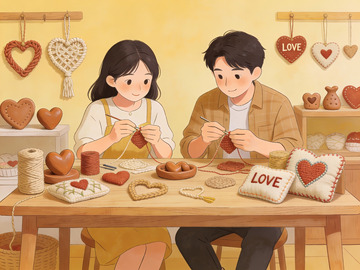 情侣手工制作爱心装饰