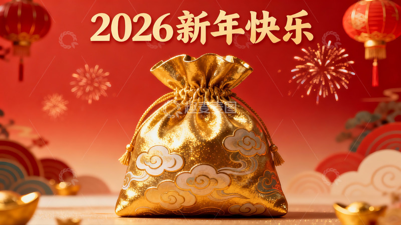 高清大图下载【趣麦麦图】金色红包迎新年