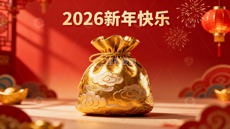 高清大图下载【趣麦麦图】金色红包迎新年