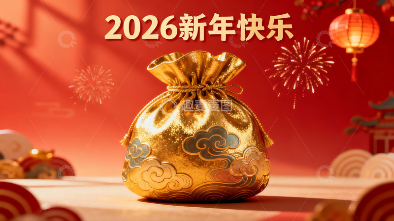 高清大图下载【趣麦麦图】新年红包烟花灯笼喜庆图案