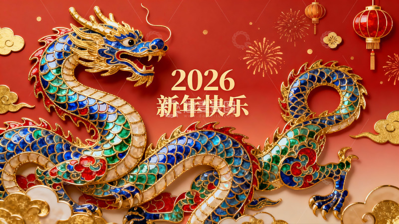 高清大图下载【趣麦麦图】2026龙年春节装饰图案