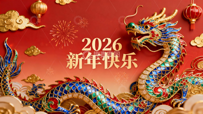 高清大图下载【趣麦麦图】2026龙年春节装饰图案