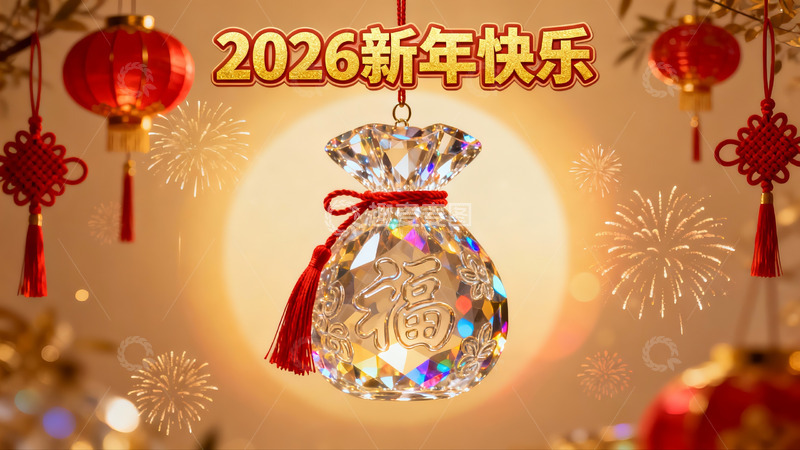 高清大图下载【趣麦麦图】新年水晶挂饰烟花灯笼