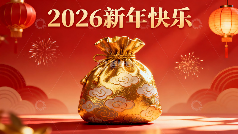 高清大图下载【趣麦麦图】新年红包灯笼烟花喜庆图案