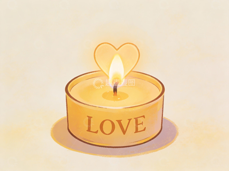 高清大图下载【趣麦麦图】点燃爱心蜡烛的温馨画面