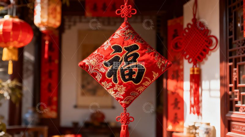 高清大图下载【趣麦麦图】春节装饰红灯笼福字挂饰