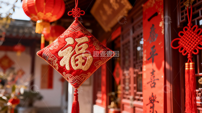 高清大图下载【趣麦麦图】春节装饰挂件特写