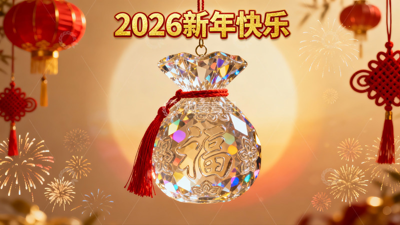 高清大图下载【趣麦麦图】新年水晶挂饰烟花灯笼