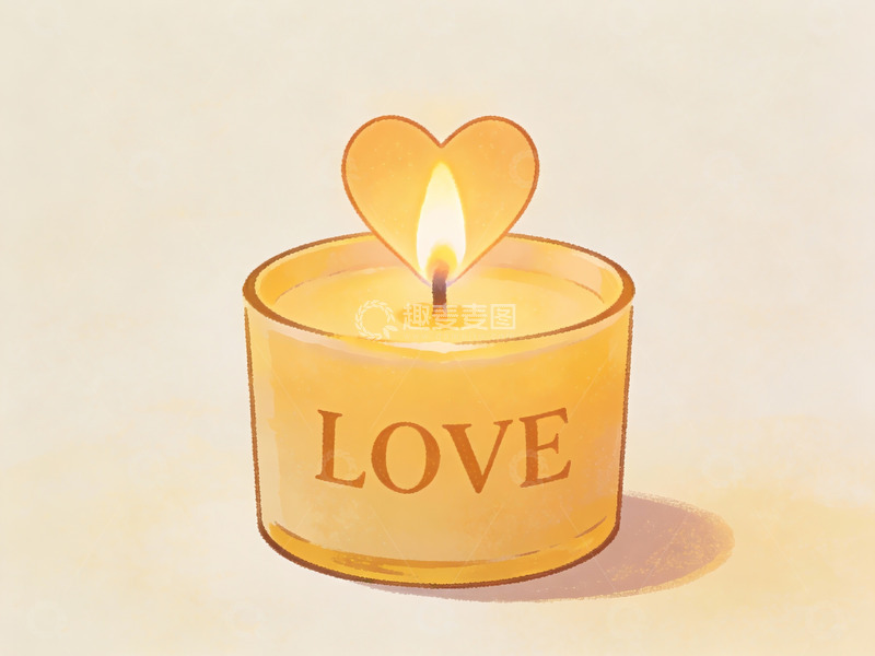 高清大图下载【趣麦麦图】心形烛光蜡烛