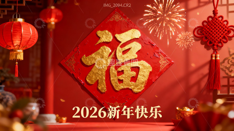 高清大图下载【趣麦麦图】新年红色装饰福字挂饰