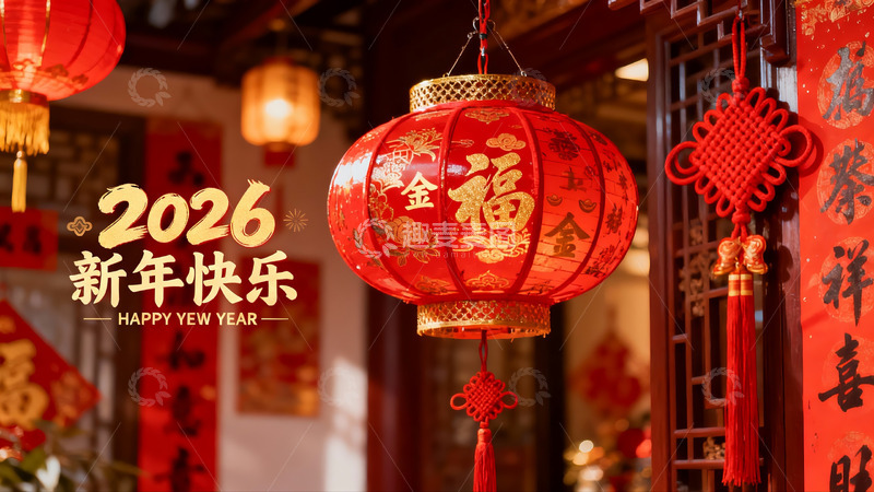 高清大图下载【趣麦麦图】新年红灯笼装饰场景