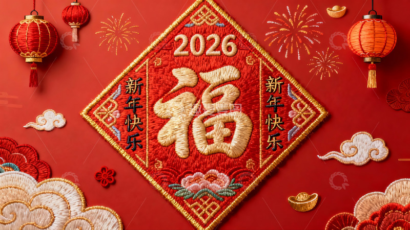高清大图下载【趣麦麦图】红色新年装饰福字挂饰