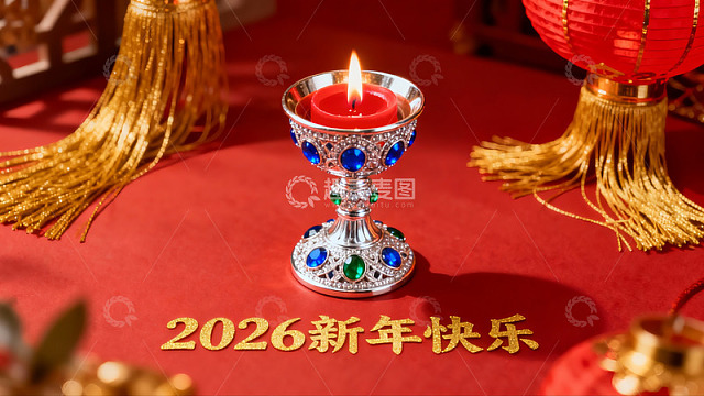新年装饰烛台与灯笼