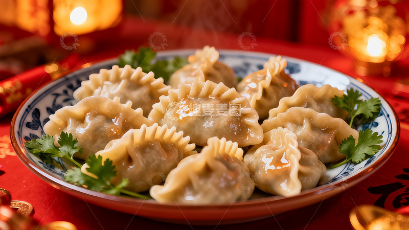 高清大图下载【趣麦麦图】热气腾腾的饺子摆盘