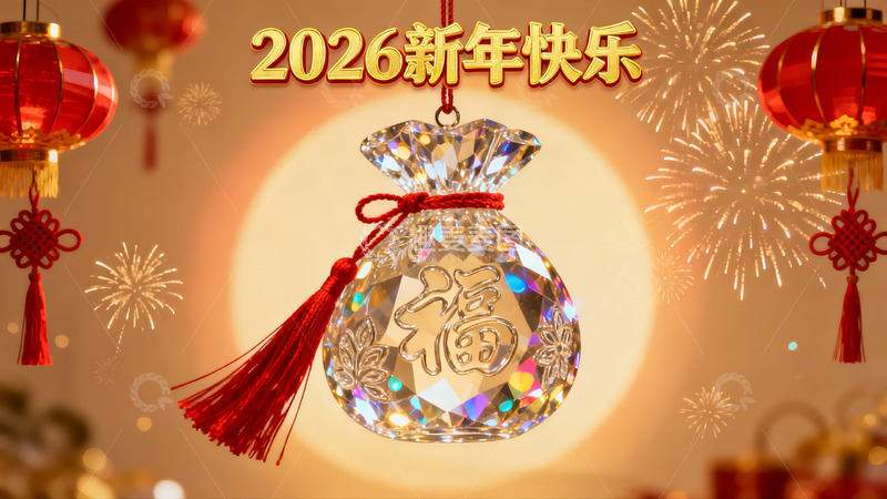 高清大图下载【趣麦麦图】新年水晶挂饰烟花灯笼