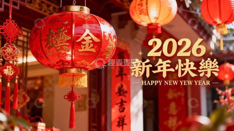 高清大图下载【趣麦麦图】新年红灯笼装饰场景