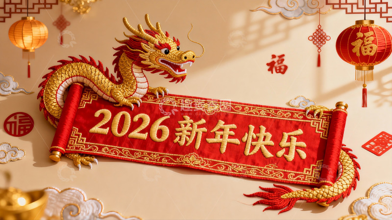高清大图下载【趣麦麦图】龙年新春装饰图案